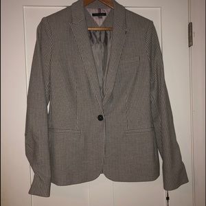 NWT - Tommy Hilfiger Gray/Ivory Striped Blazer - 8